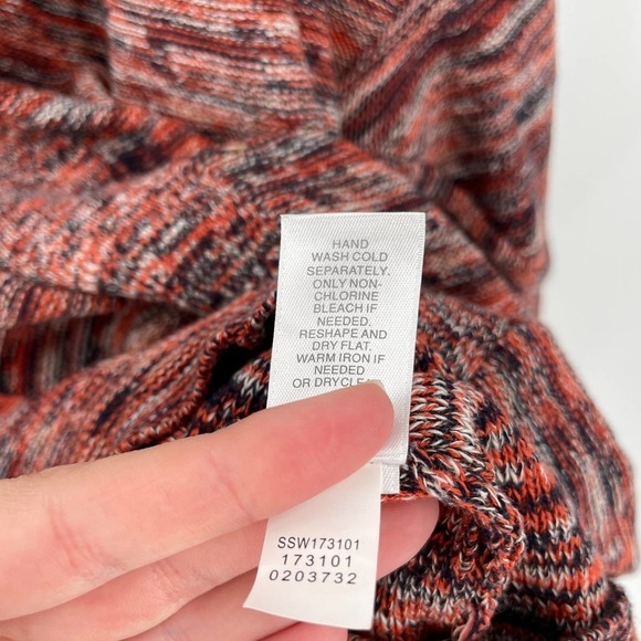 Pure Jill Campari Marled V-Neck Pullover Knit Top Red - Picture 5 of 8